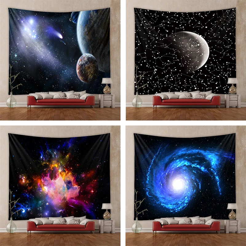 

Universe Starry Sky Moon Black Hole Tapestry Decorative Cloth Home Room Decoration Nordic Background Cloth Starry Sky Tapestry