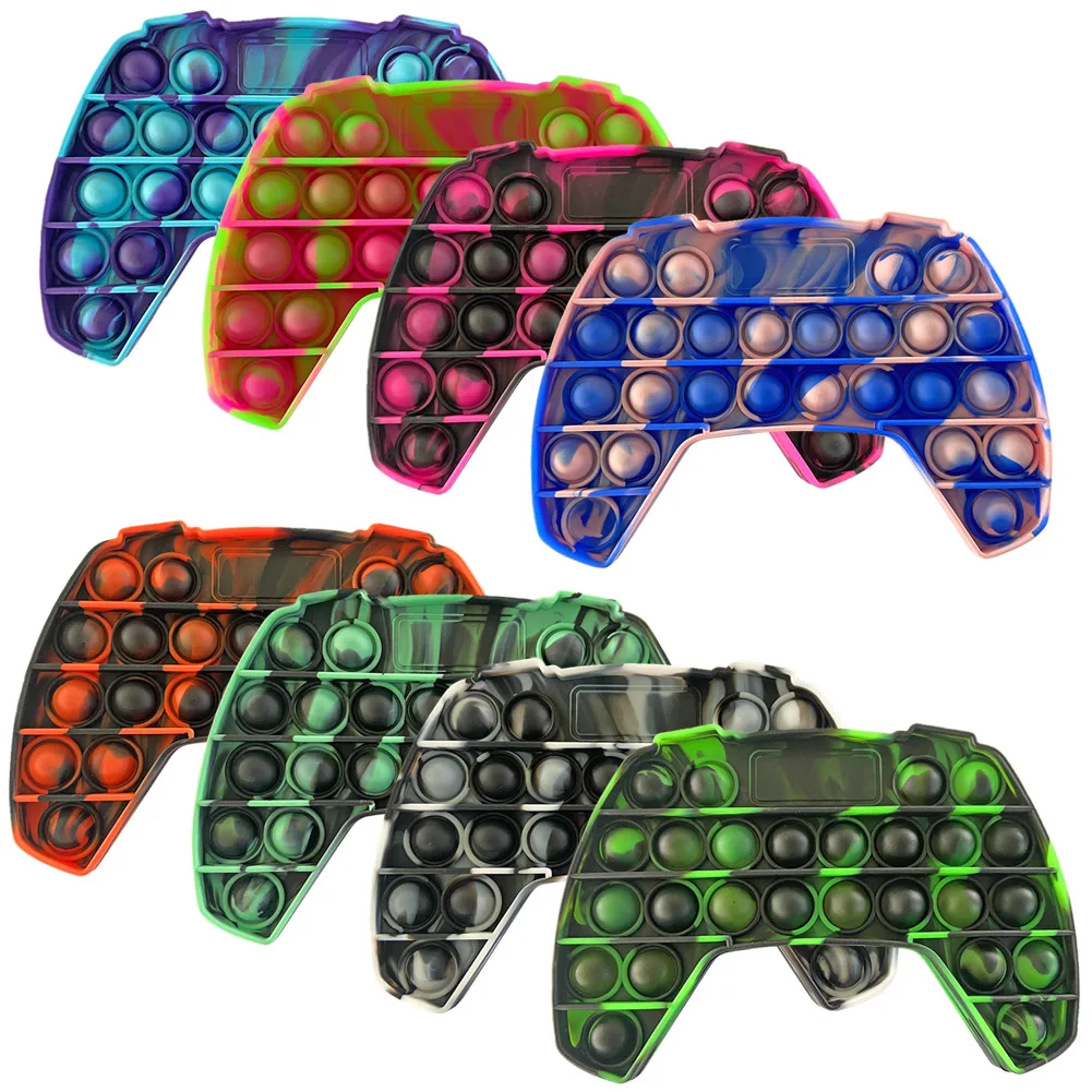 Juguetes Educativos antiestr&eacute;s para ni&ntilde;os y adultos, juguetes de descompresi&oacute;n de burbujas con forma de mando Tie-Dye-1