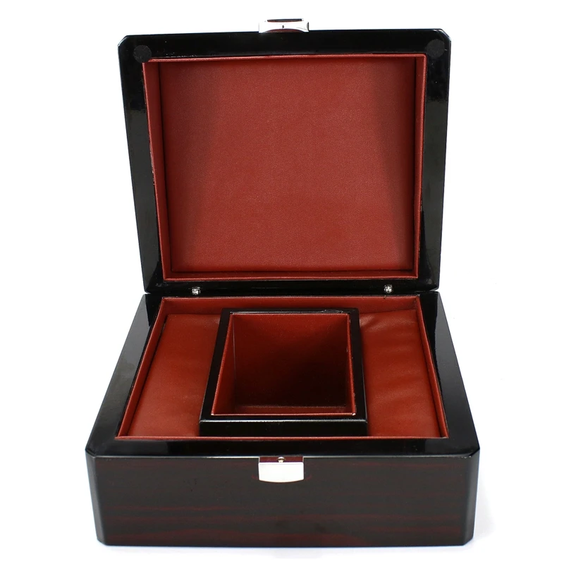 

Wooden Square Jewelry Watch Case Display Gift Box with Pillow Cushion New 37MF