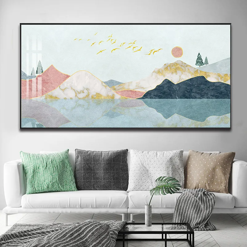 3 шт. иллюстрация реки природный пейзаж нордическая Современная Настенная