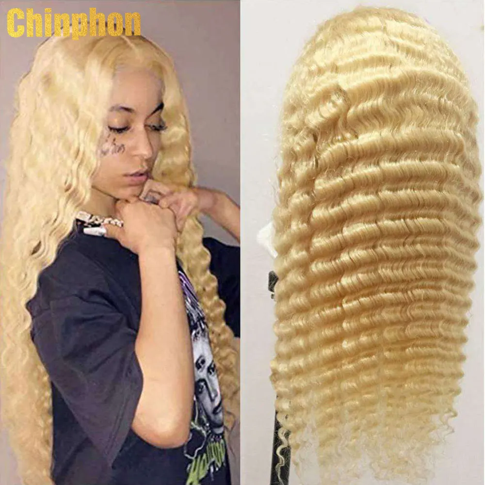 

Deep Wave13x4 Lace Frontal Wigs With Baby Hair Remy 613 Blonde Human Hair Wigs Transparent Lace Front Wigs Malaysia Lace Wig