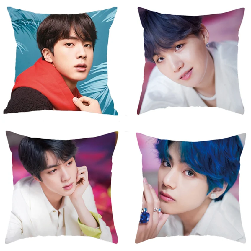 

Kpop BANGTAN Cushion Cover GOT Gifts JB Jr Bambam Mark Youngjae Pillow Case 45*45cm Linen Got7 Throw Pillows Pillowcase