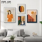 Скандинавские привязанные винтажные цветные холщовые постеры и печать современные настенные художественные картины для гостиной спальни коридора студии