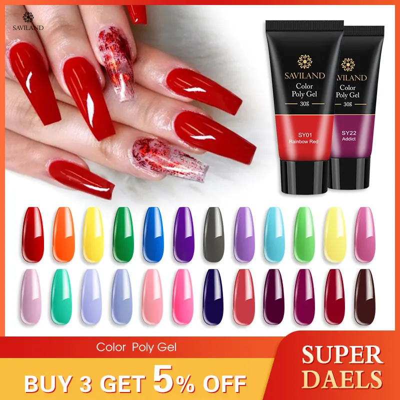 SAVILAND 30 мл цветной поли гель для ногтей неоновый термальный 58 цветов s быстрое