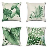 africa tropical plant printed waist pillowcase green leaves linen sofe pillow cases chair cushion cover home decorative