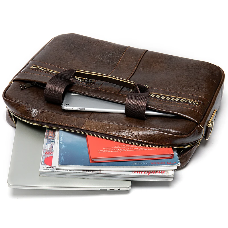Мужской портфель из натуральной кожи сумка для ноутбука 15 6 дюйма Компьютерная