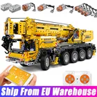 Моторный мобильный кран Mould King 13107 Mk II, автомобиль подходит для модели 42009, строительные комплекты, блоки, кирпичи, грузовик, игрушки, подарки