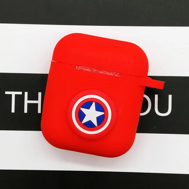 black Uteam Популярный мультяшный беспроводной Чехол для наушников для Apple AirPods, силиконовый чехол для зарядки наушников s для Airpods 2, защитный чехол - Цвет: black Uteam