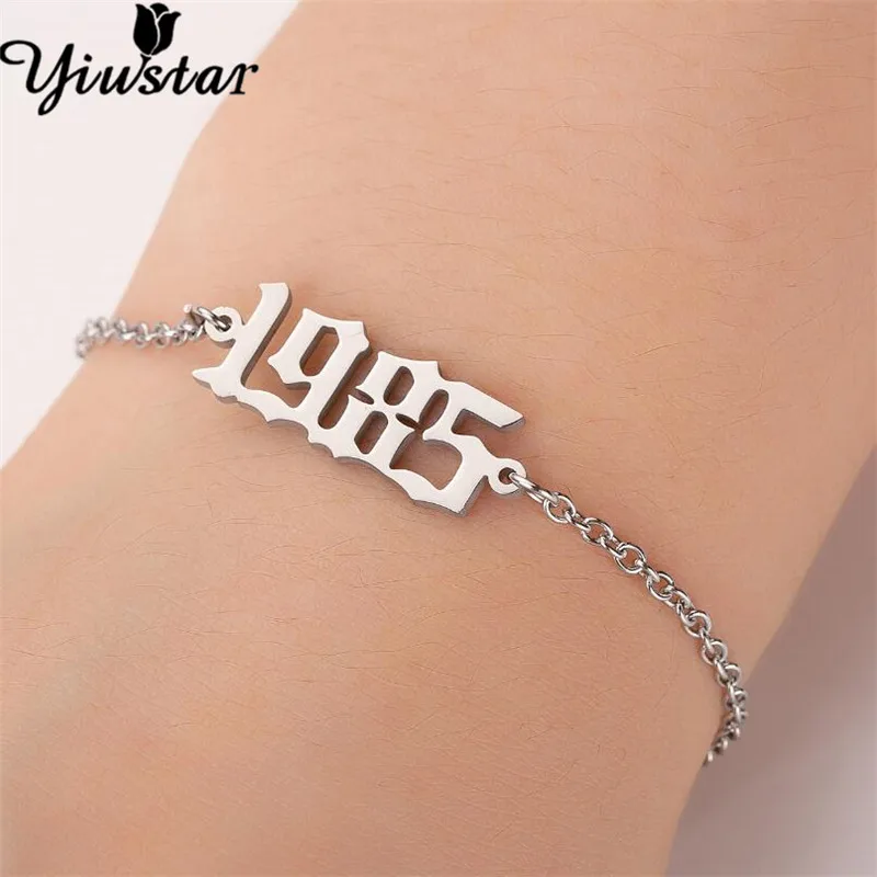 Браслет на ногу Yiustar с цифрами год амулеты браслеты для женщин цифровой подарок