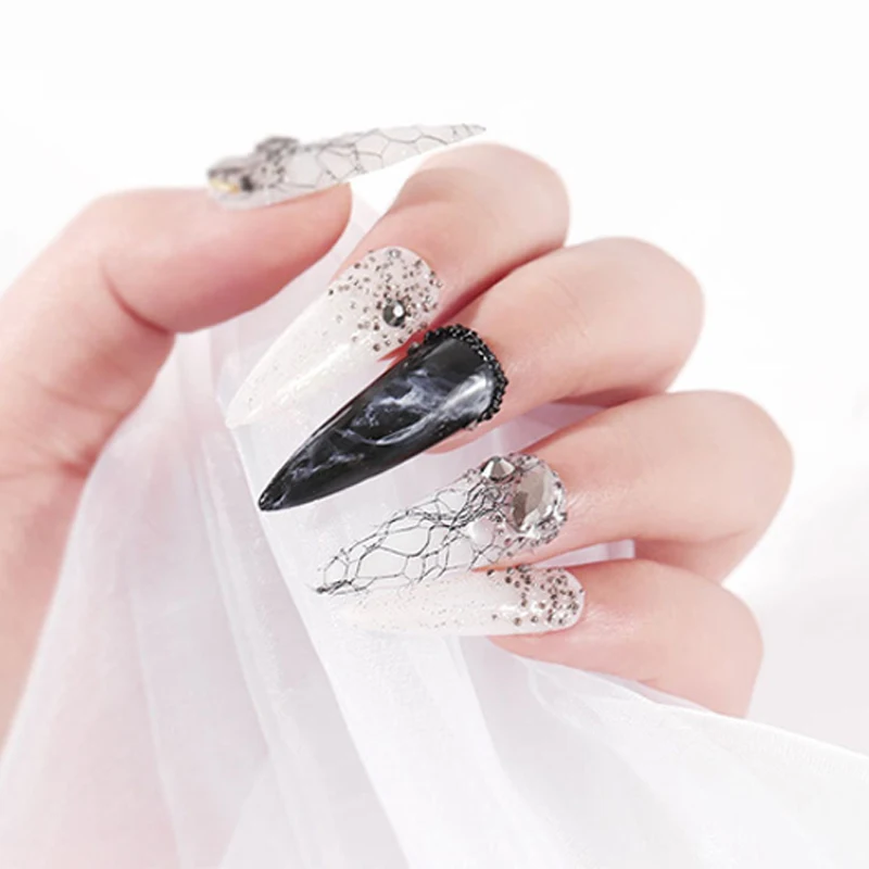 3D сетчатая наклейка для ногтей золотая серебряная лента Голографическая клейкая