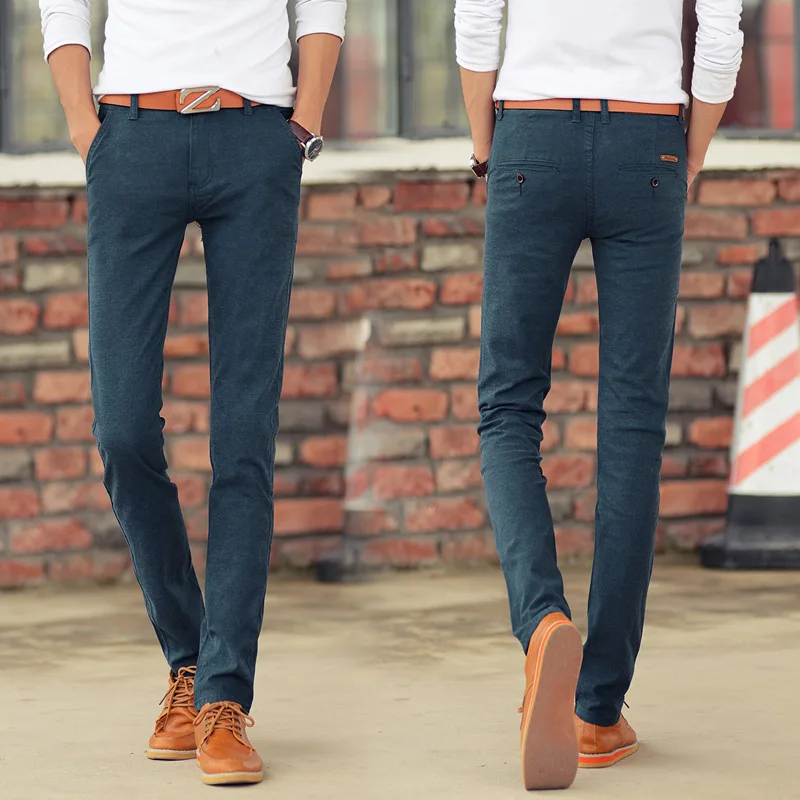 

Luren 2021 New Spring and Autumn Men's Casual Pants Slim Pant Straight Trousers Male Fashion Stretch Business Men Size