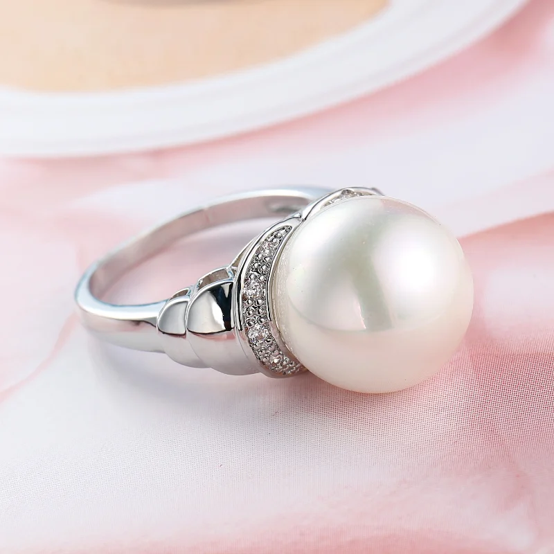 

925 Sterling Silver Ring Pearl Rings for Women Silver 925 Jewelry 2021 Trend