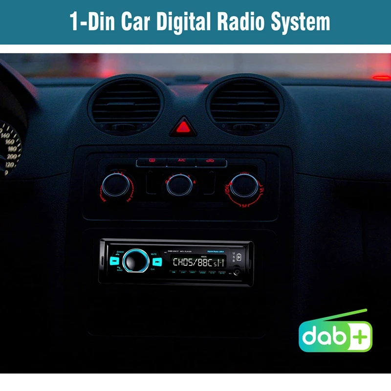 Bt Авто Радио стерео радио Aux вход приемник Dab/Dab +/Fm Usb 12V In Dash 1 Din автомобильный Mp3
