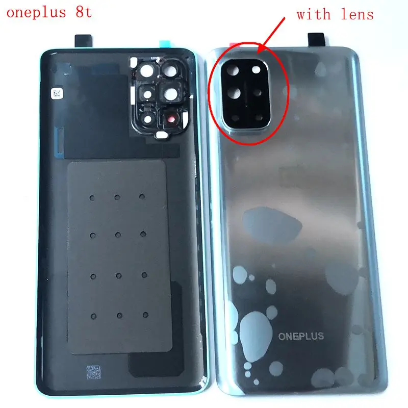 

6,55 "оригинальная крышка батарейного отсека для oneplus 8T, задняя крышка корпуса для one plus 8t, задняя рамка, стеклянные линзы KB2001, KB2000, KB2003