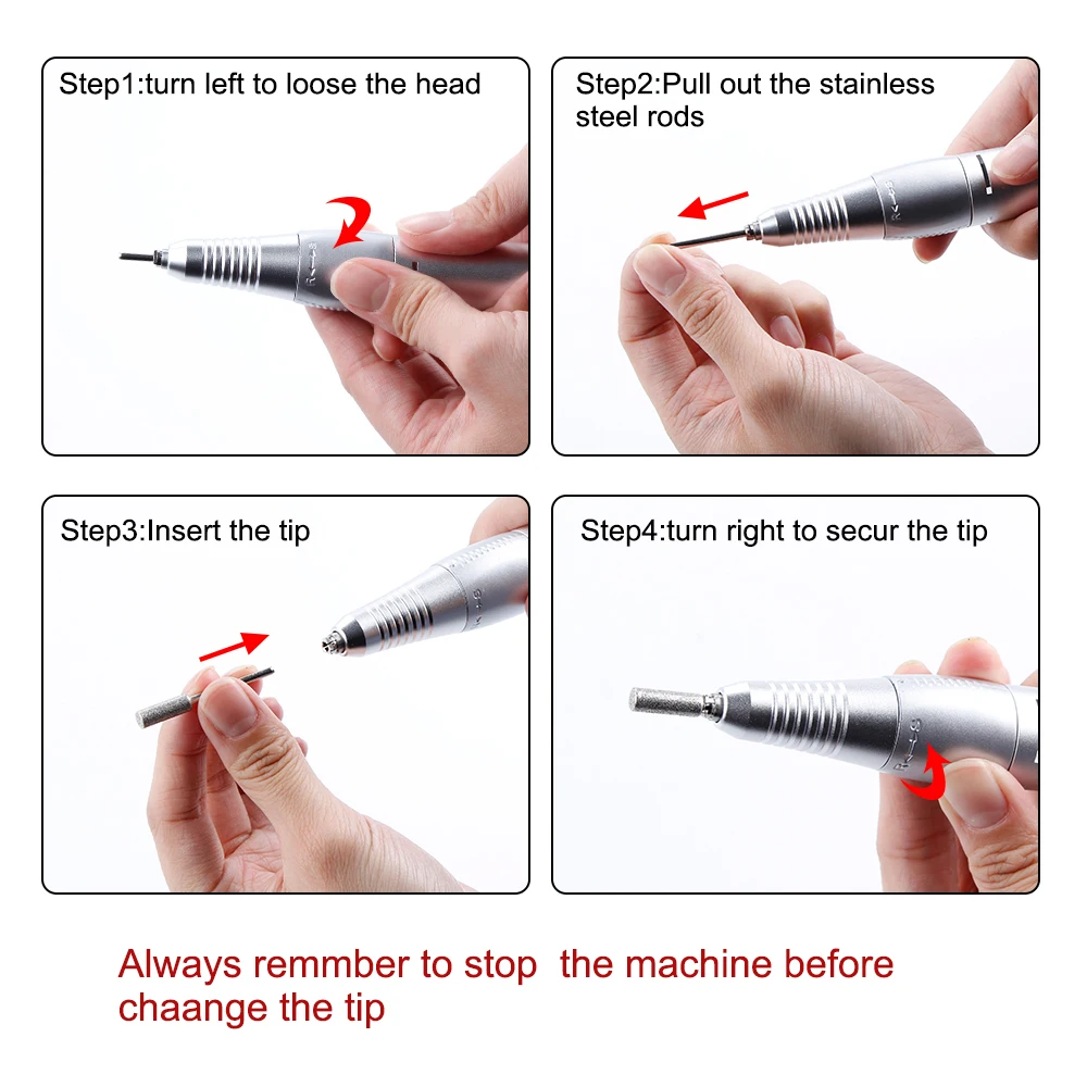 30000RPM Electric Nail Pedicure Machine 30Pcs Drill Bits Kit Apparatus for Manicure Milling Cutters Set Gel Remover Tools | Красота и