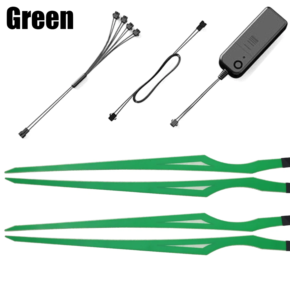 Green 4 фары | 1 контроллер мотоциклетный светодиодный сигнал для ночной езды шлем EL холодный свет велосипедный шлем свет полосы Kitori - Цвет: Green