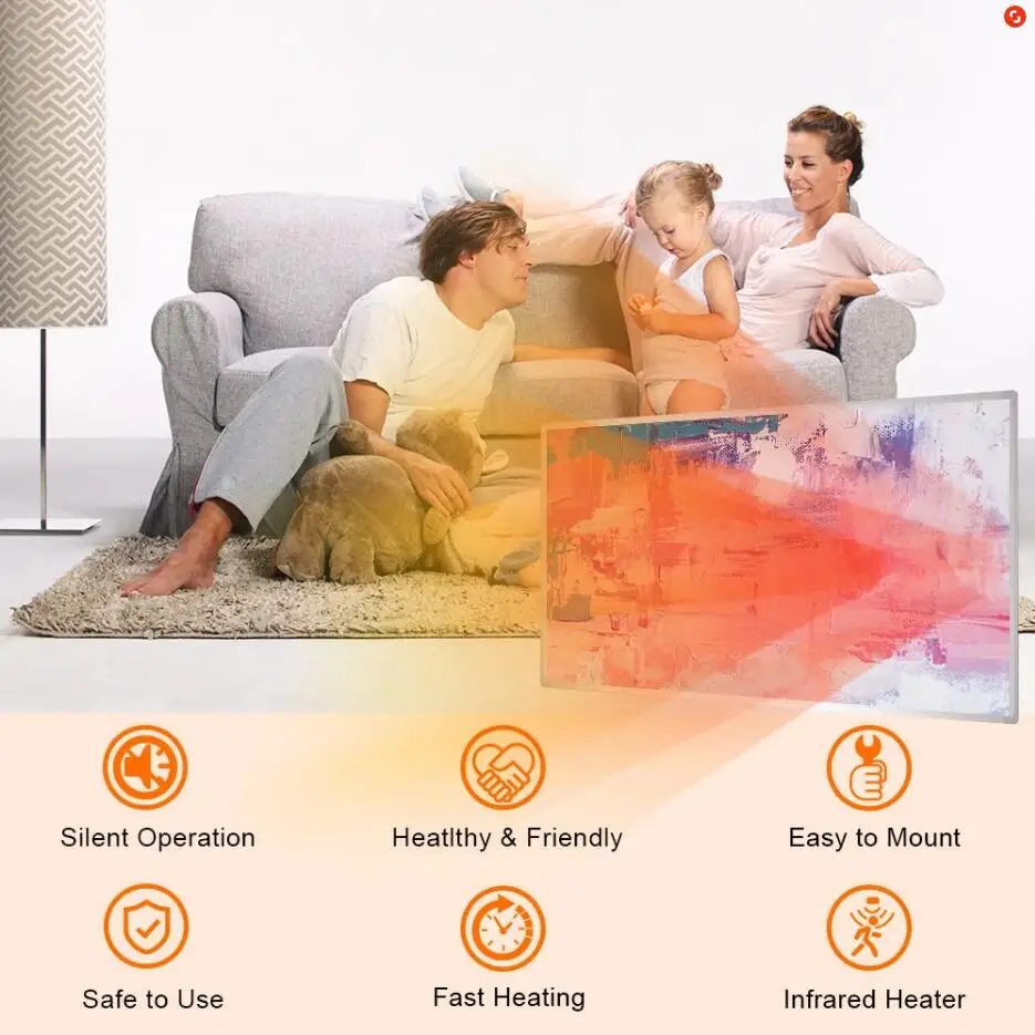 600W Image Infrared Radiant Panel Heater Electric with Overheating Protection | Бытовая техника