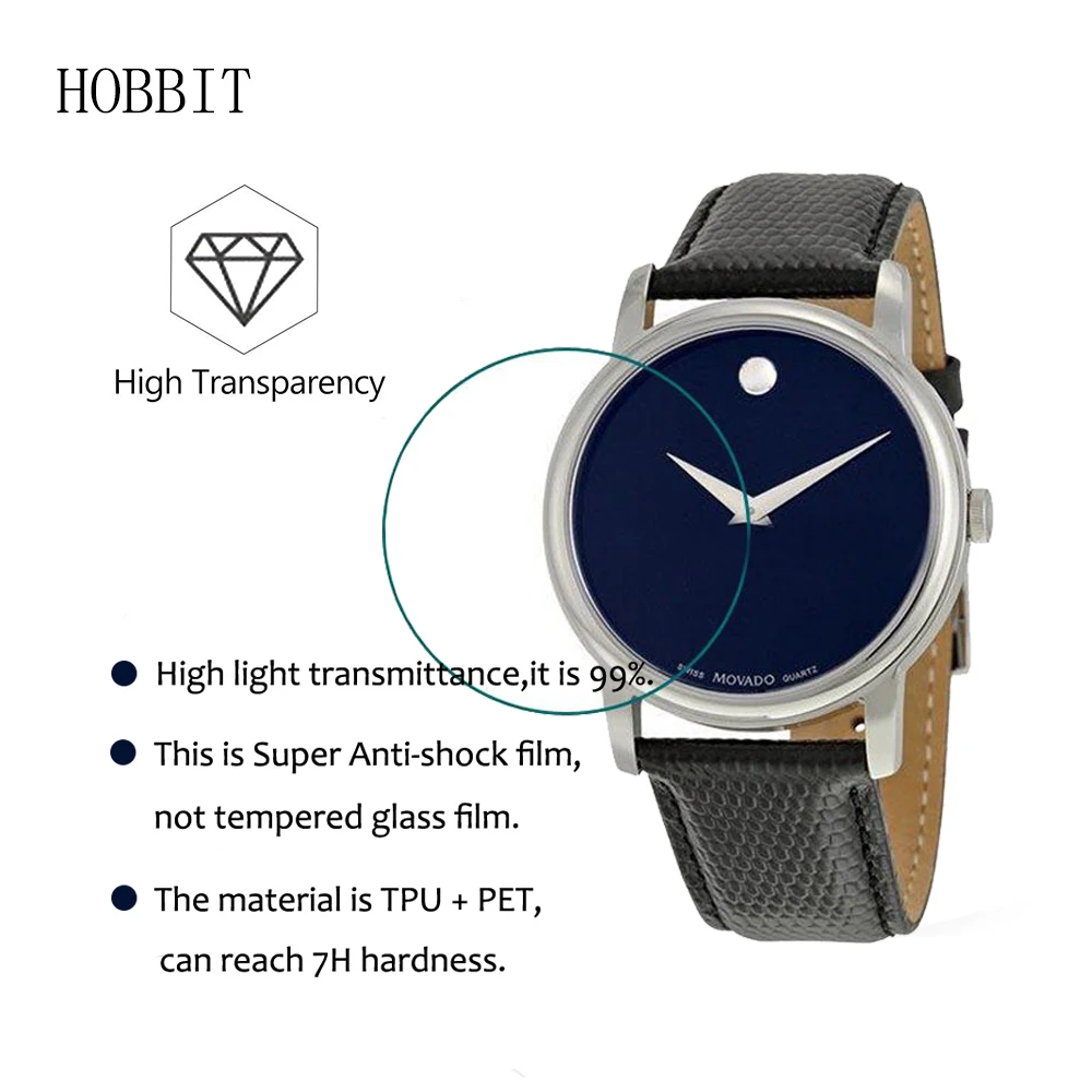 3 упаковки для MOVADO подключения Nano 5H твердость Смарт-часы анти-шок защита экрана против царапин Взрывозащищенная пленка для ЖК-экрана