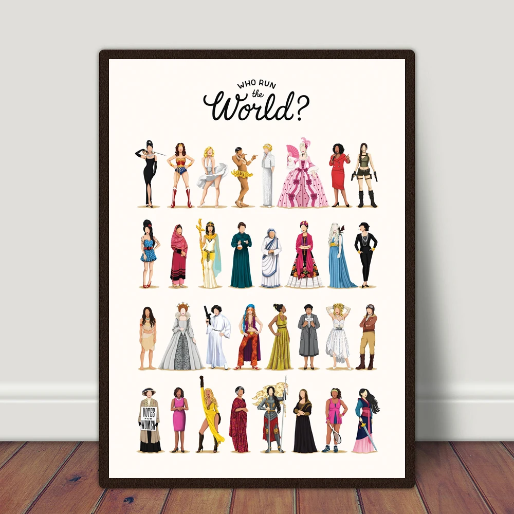 

Who Run the World Poster Painting Feminism Art Prints Canvas Poster Print Girl Power Gift Wall Picture for Living Room Decor