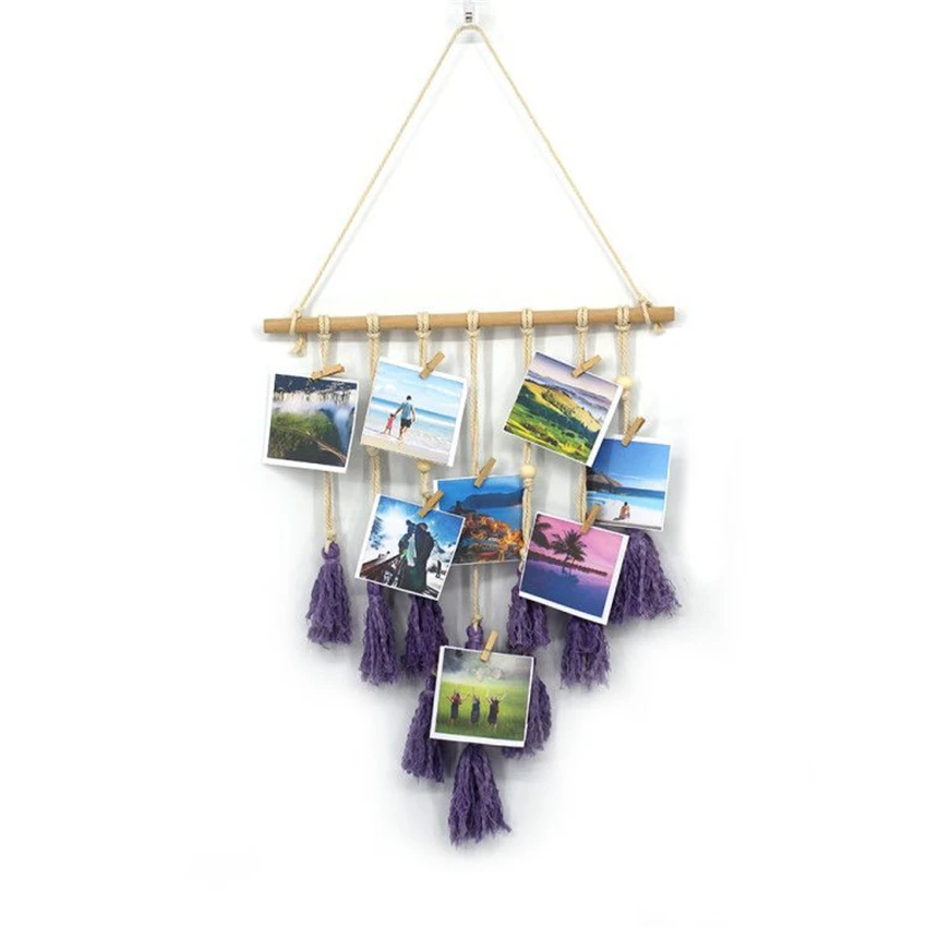 Фото настенный гобелен ручной работы богемный хлопковый веревочный в стиле бохо