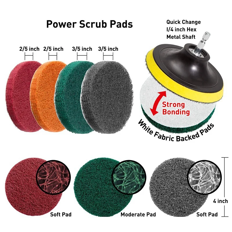 37 шт. Набор насадок для сверл щетка скруббера с удлиненным креплением чистки