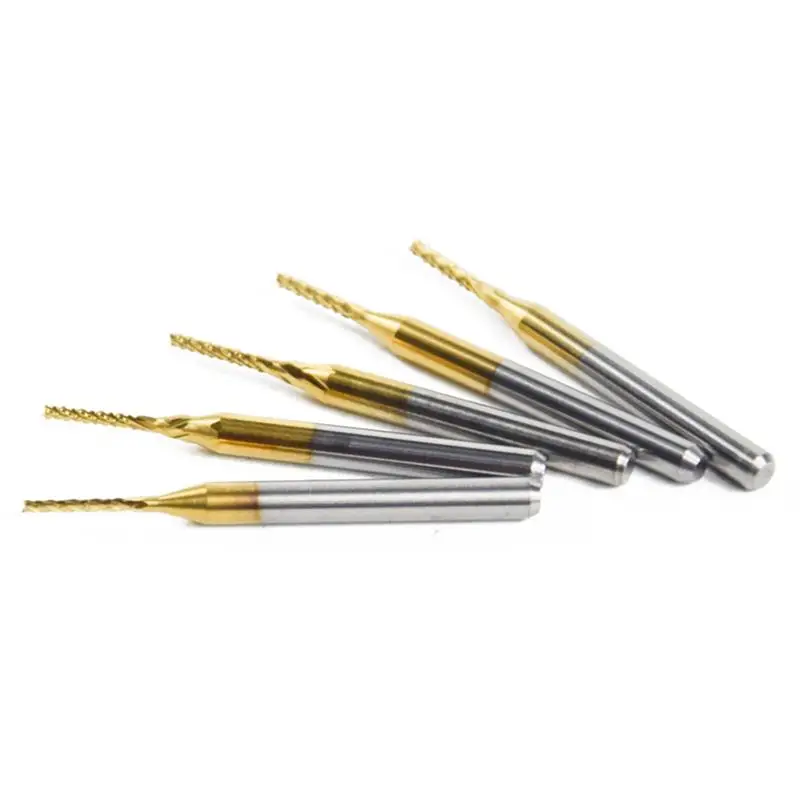 

10pcs 3.175mm Corn Titanium Coat Carbide End Mill Engraving Milling Cutter CNC Router Bits Rotary Burrs Set For PCB Machine