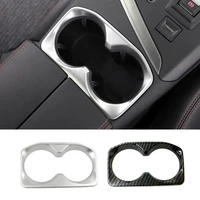 carbon fiber water cup holder cover car styling interior chrome trim strip for peugeot 5008 3008 gt 3008gt 2017 2021 accessories