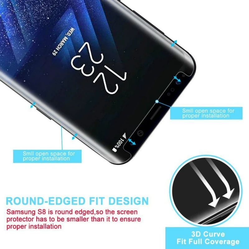 JGKK защитный чехол из закаленного стекла для Samsung Galaxy S8 S9 Plus S8plus S9Plus подходит 3D