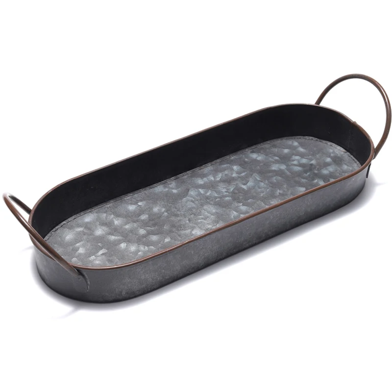 Винтажный металлический железный ящик для хранения сервировочный поднос