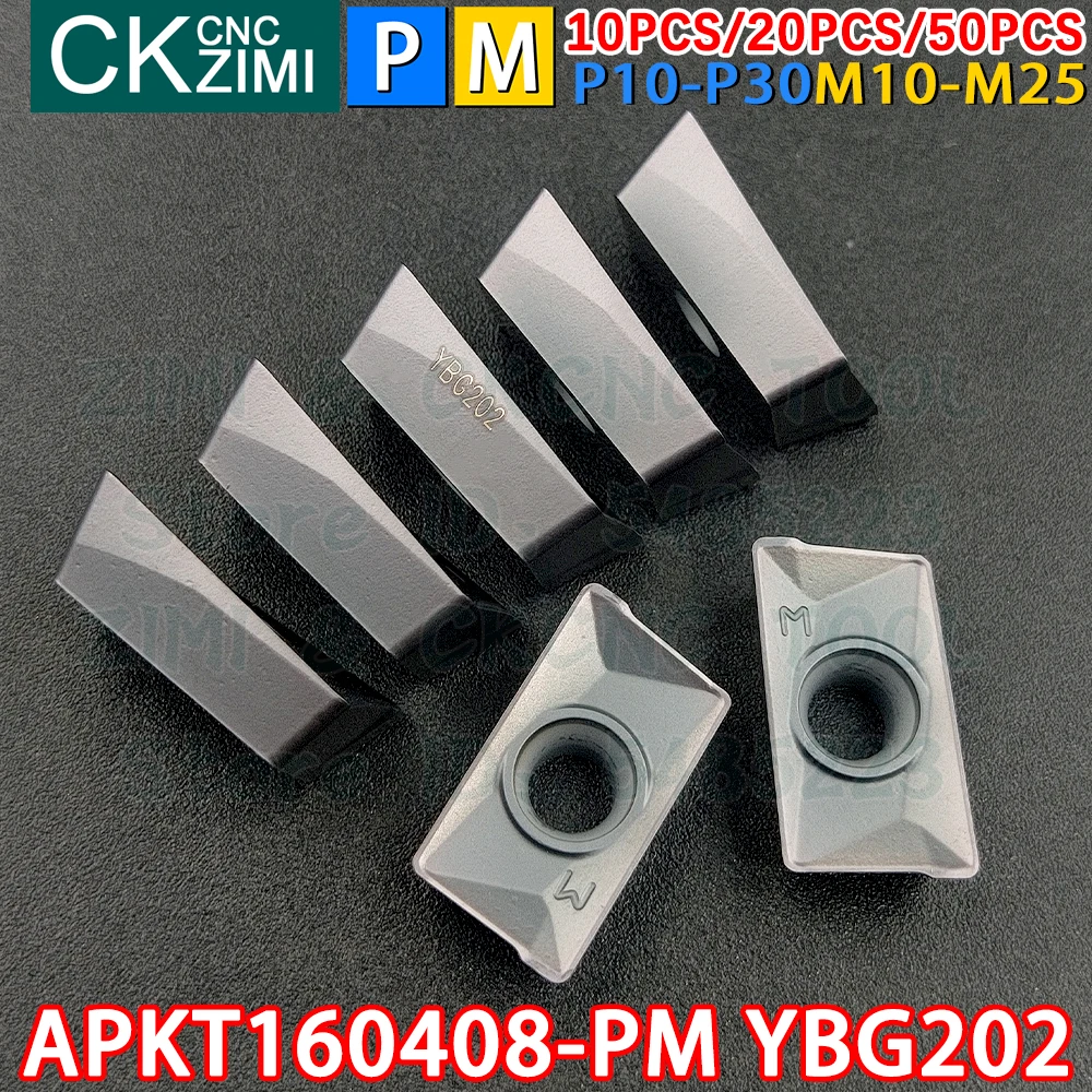 APKT160408-PM YBG202 APKT 160408 PM твердосплавные вставки квадратное плечо фрезерование