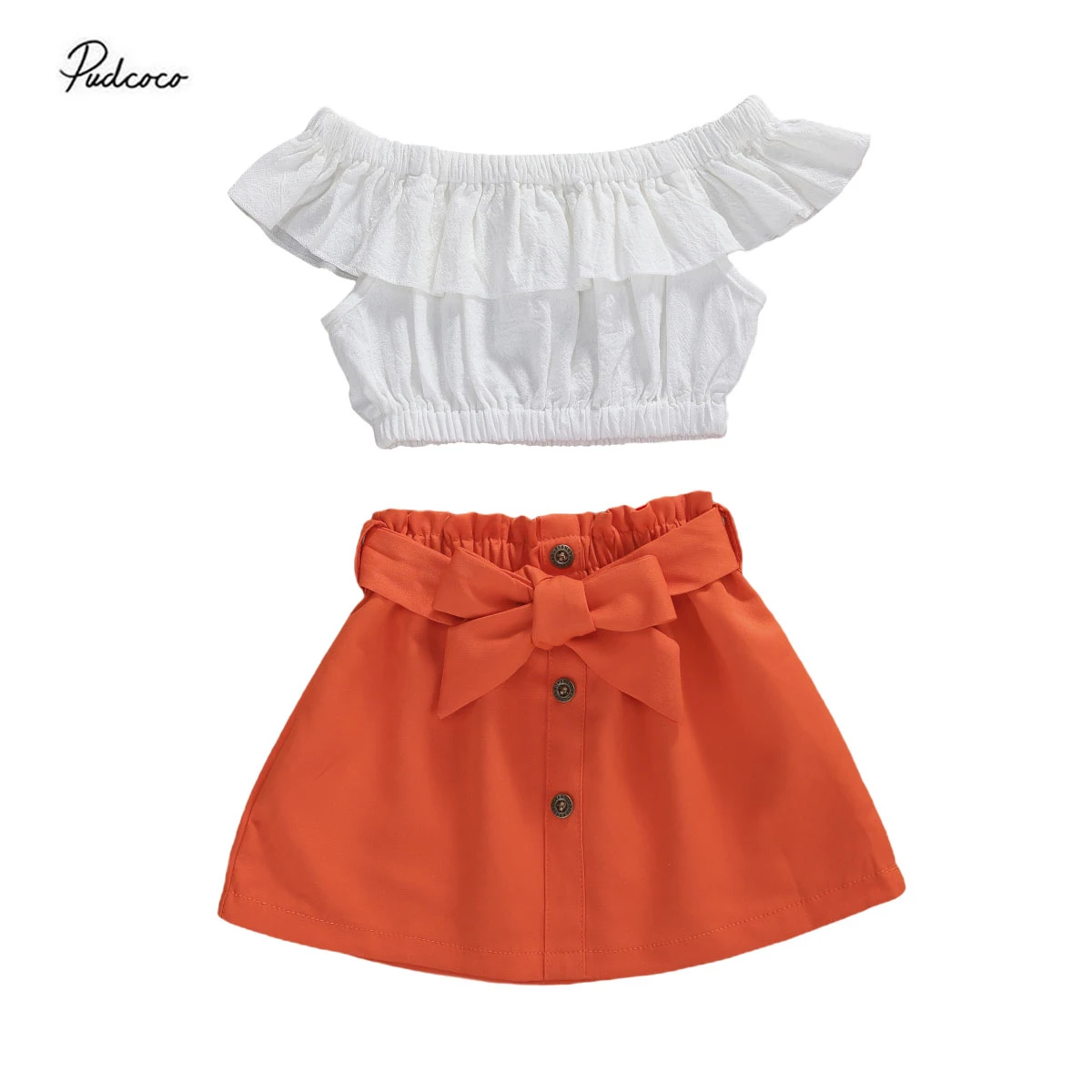 Костюм для маленьких девочек из двух предметов летний модный топ с коротким