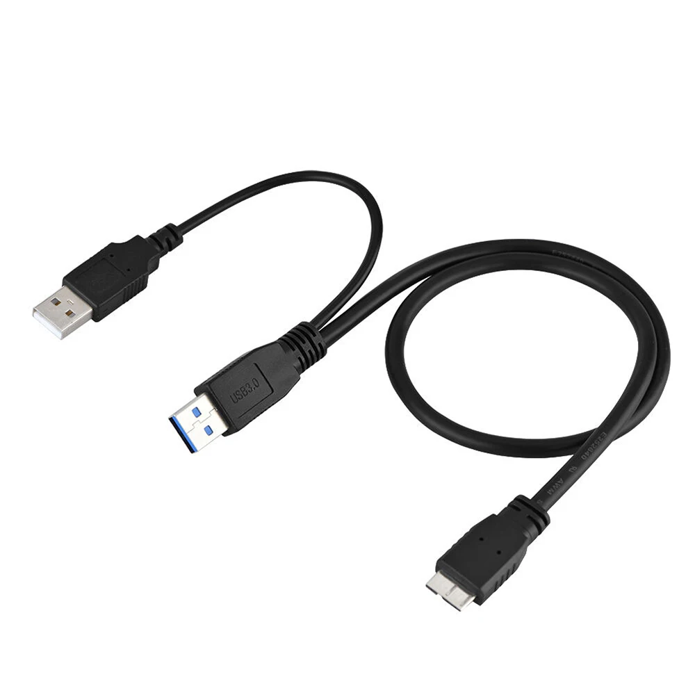 Двойной USB 3 0 A штекер к Micro B + блок питания Y образный кабель для жесткого диска