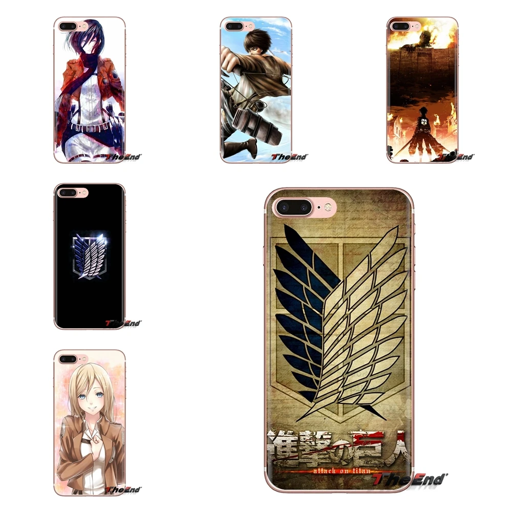 Прозрачный ТПУ чехол для косплея по аниме атака на Титанов (логотип обувь Samsung Galaxy