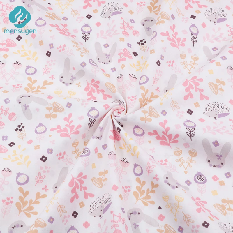 Ткань метр кролик мультфильм хлопчатобумажная ткань для девочек платья Детская