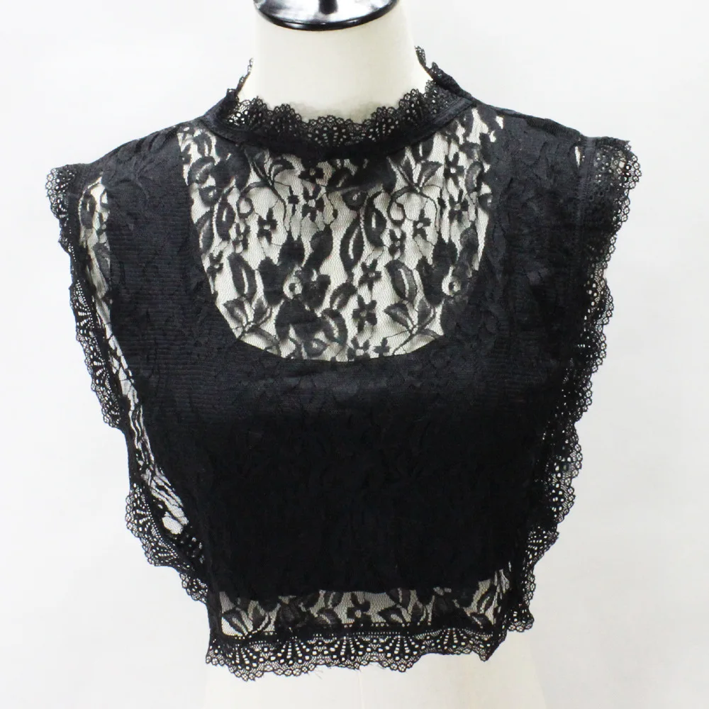 

Linbaiway Fashion кружевная Цветочная сетка Black Ложные воротнички для женщин, элегантные костюмы, платье с ложным воротником, наполовину съемный во...