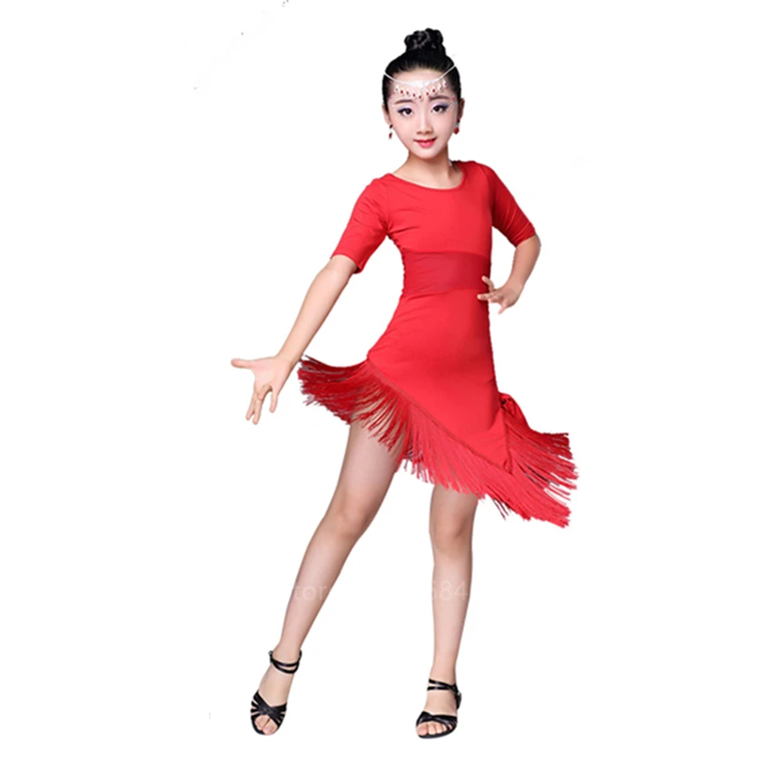 Платье для латиноамериканских танцев девочек Бальные соревнования платья с