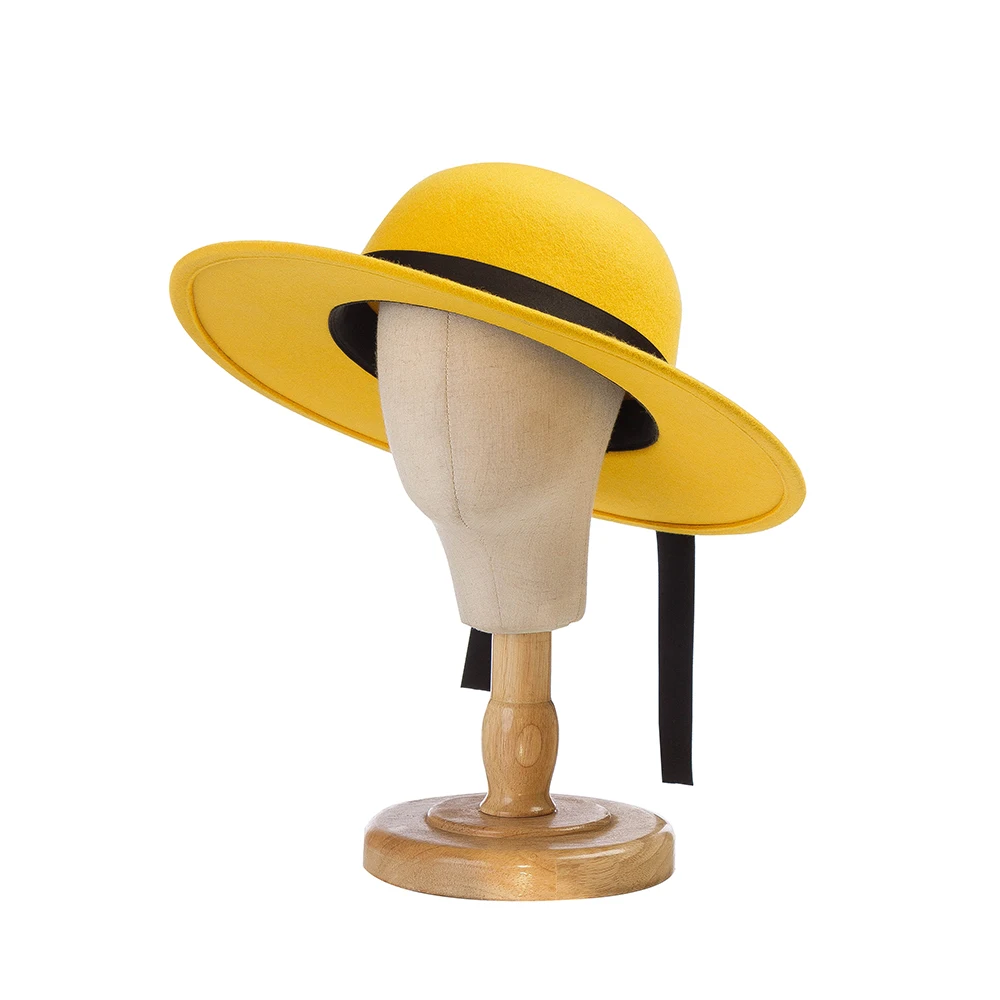 

Шляпа фетровая детская зимняя, с широкими полями и бантом