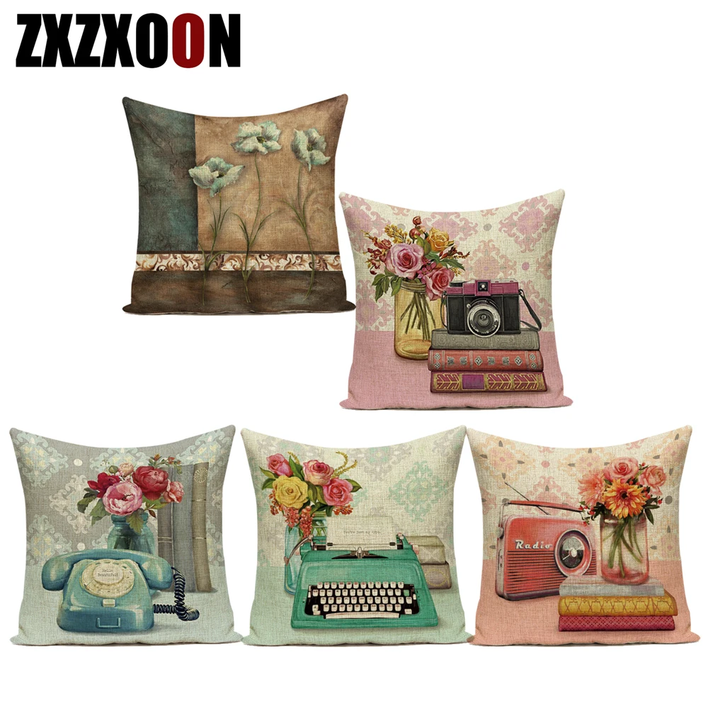 Полиэстер Винтаж Стиль швейная машина фонограф Ретро декоративный чехол на