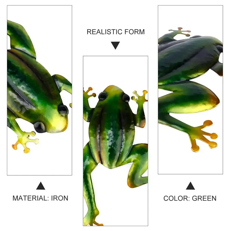

Delicate Iron Frogs Shape Wall Hanging Craft Useful Home Decoration (Green)