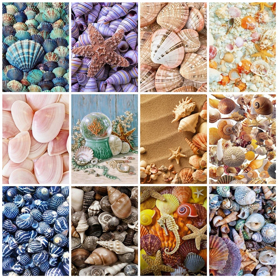 

AZQSD Adult Paint By Numbers Canvas Painting Kits Scenery Handmade Gift Acrylic Paint Coloring By Numbers Shell Home Decoration