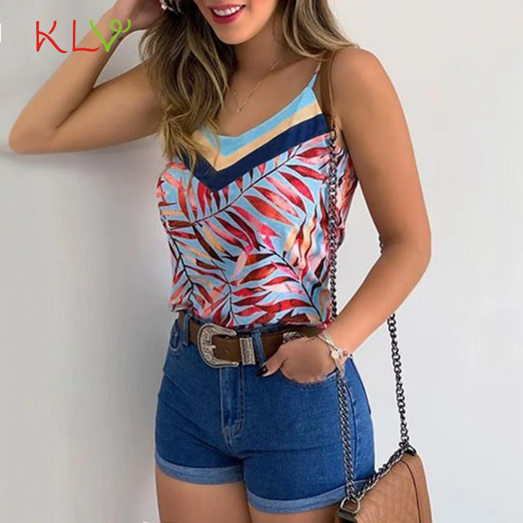 Топ женский с принтом листьев Повседневная летняя футболка без сна пикантная