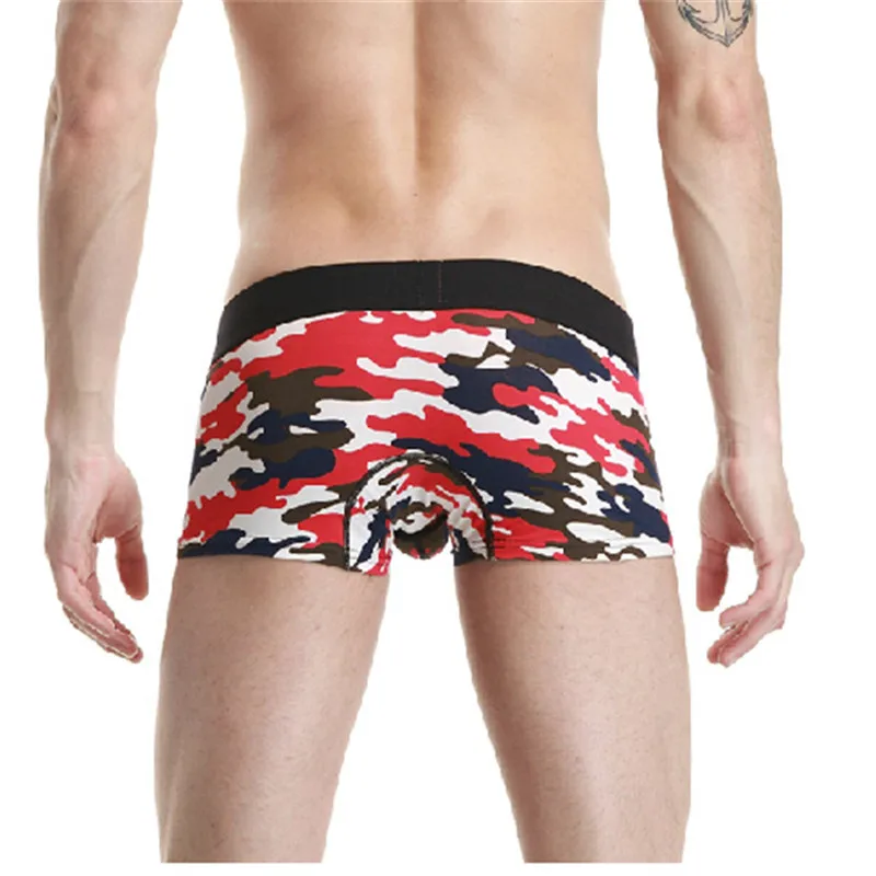 Новые камуфляжные мужские боксеры нижнее белье сексуальные с низкой талией из