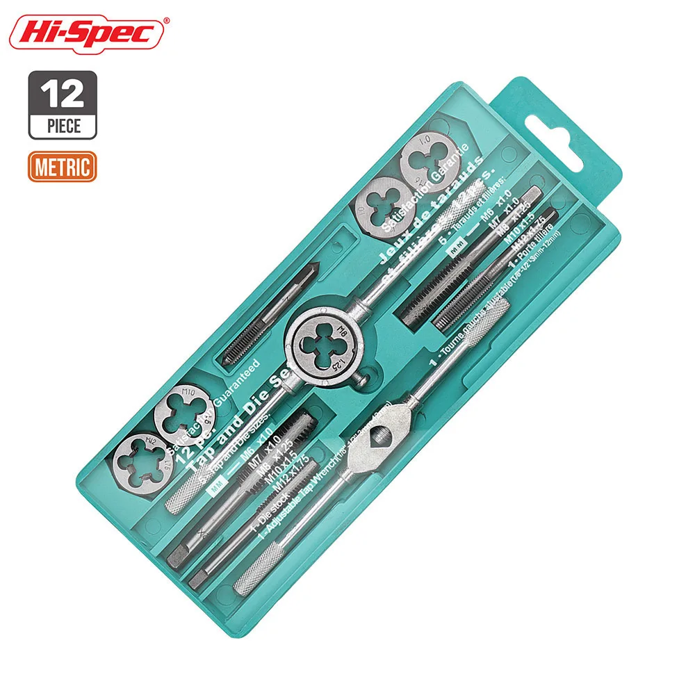 HI-Spec 12 шт. 20 шт. набор штампов 1/16 ''-1/2'' NC винтовые резьбовые заглушки краны сплав сталь метрические ручные винтовые краны кран витые ручные инструменты