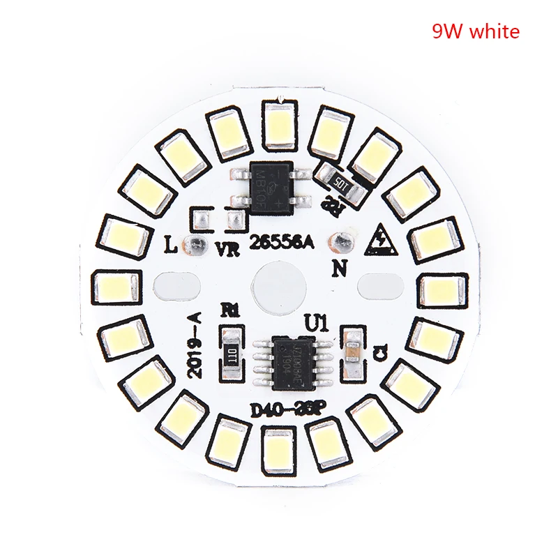 9w white 1 шт. светодиодный нашивка-лампочка лампа SMD пластина круглый Модуль светильник-источник для лампы светильник белый/теплый белый - Испускаемый цвет: 9w white