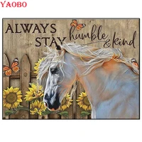 5d diy round diamond painting anew pasture landscape sunflowers white horse cross stitch diamond embroidery childrens gifts