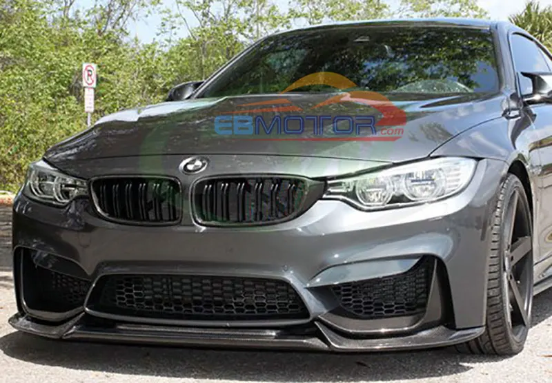 Настоящее углеродное волокно V стиль передний губ сплиттер спойлер для BMW F80 M3 F82 F83