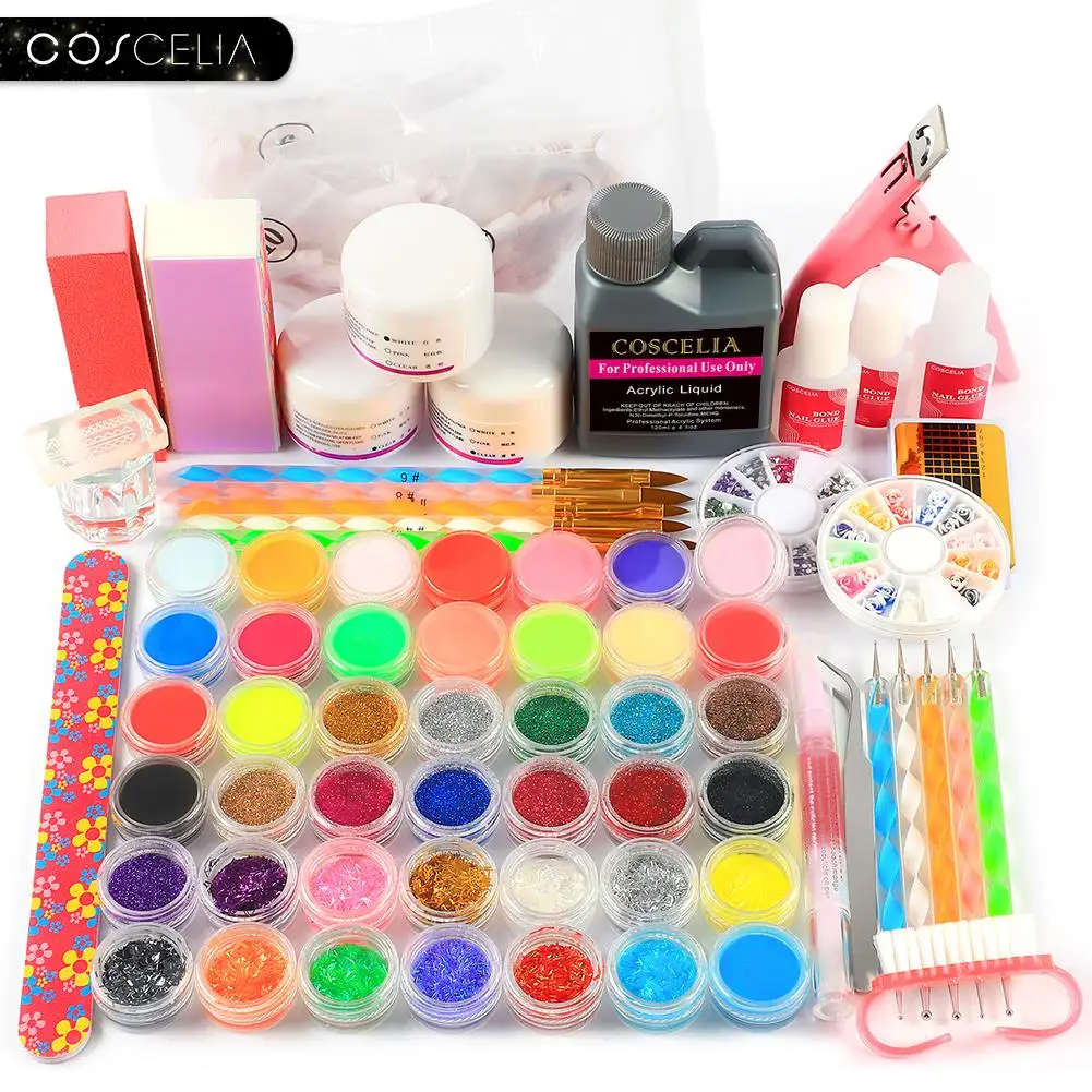 Набор для маникюра COSCELIA акриловый набор ногтей все набора украшений дизайна