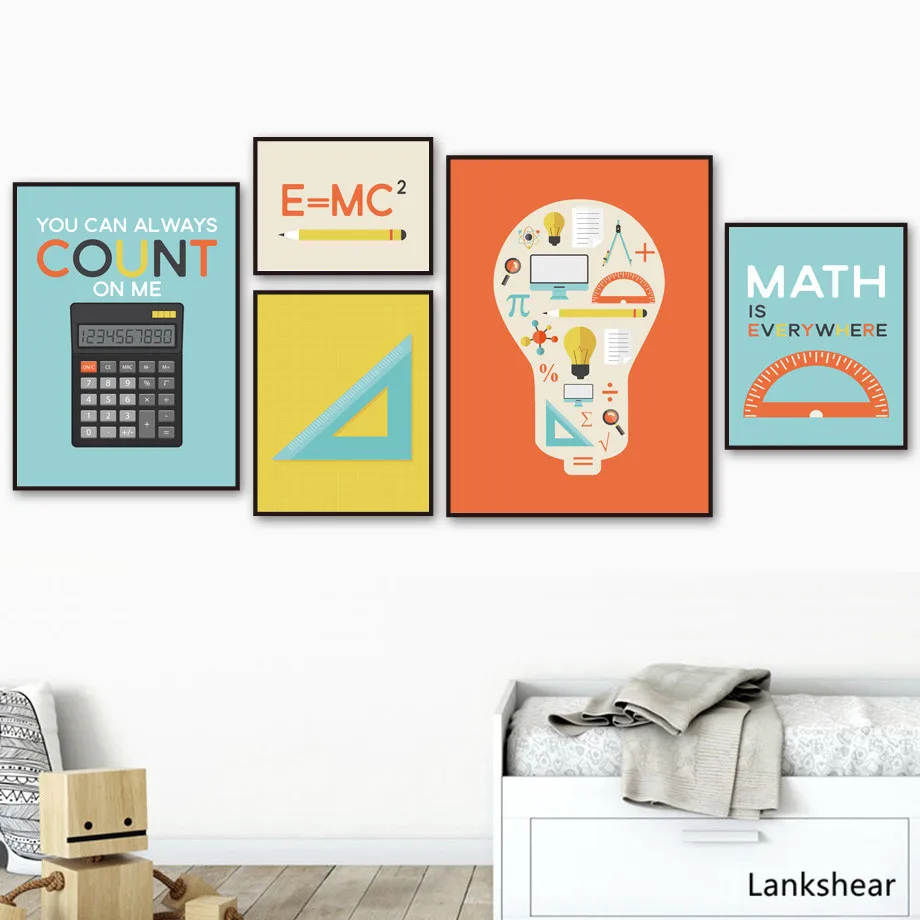 Постеры и принты с изображением математических правил рисунки на холсте для