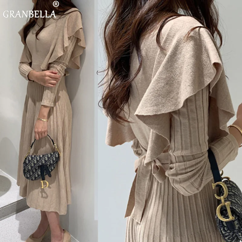 Япония Стиль известного бренда Элегантное расклешенное вечерние платье Высокая