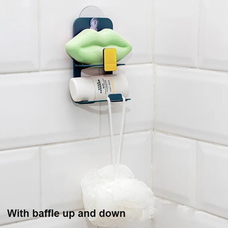 

Bathroom suction cup storage rack double drainage rack sponge drying rack soap dish washing dish arrangement rack household